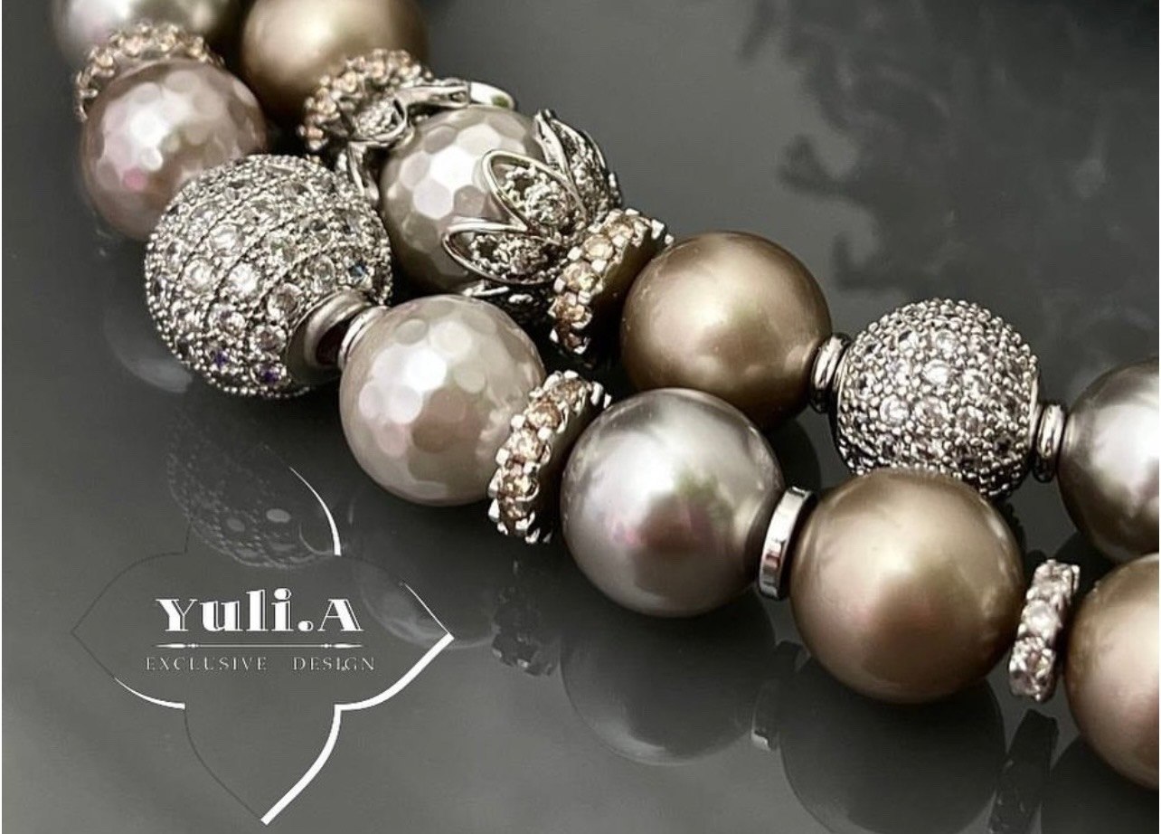 Браслет и серьги с жемчугом Swarovski
